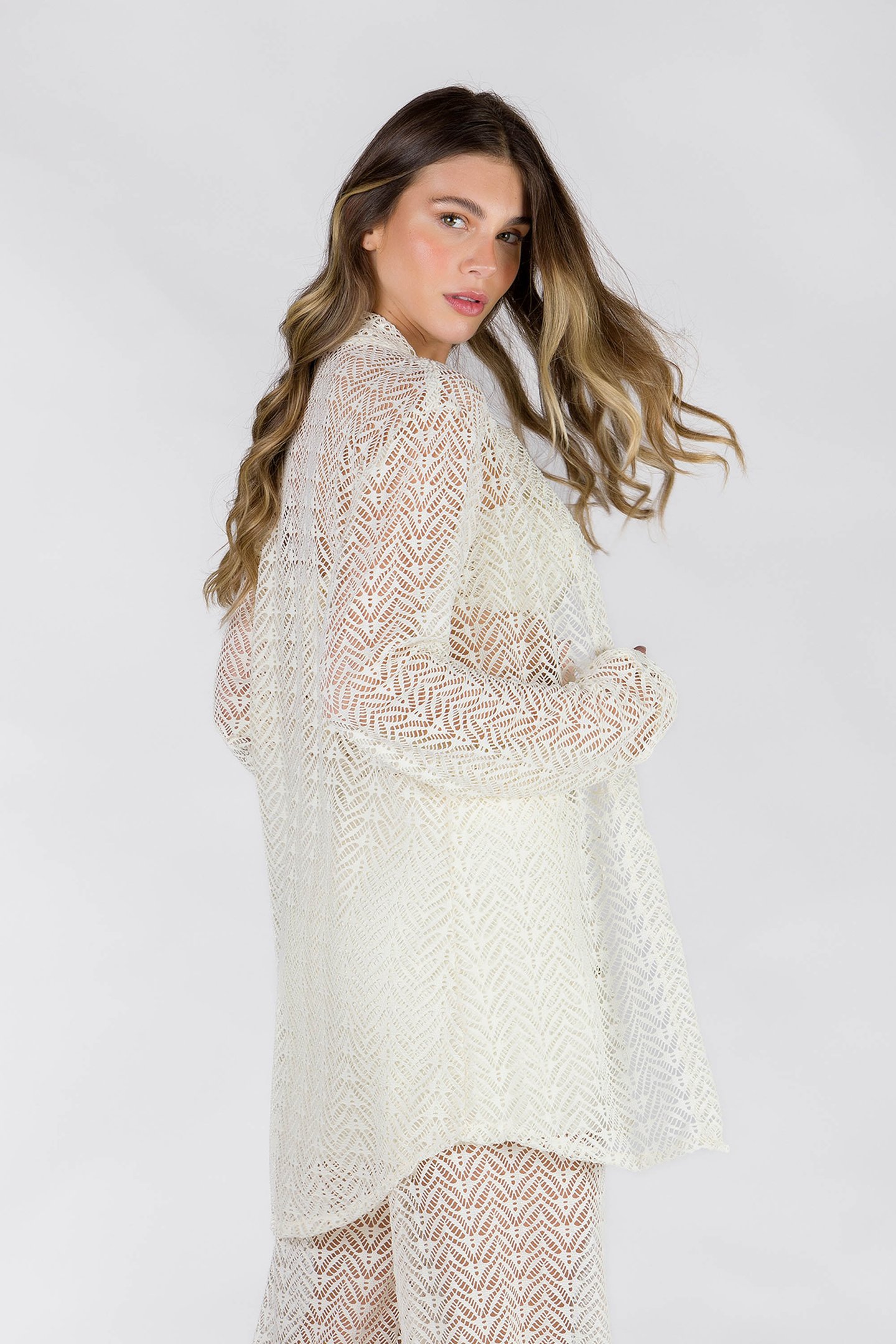 CHEMISE MANGA LONGA RENDA