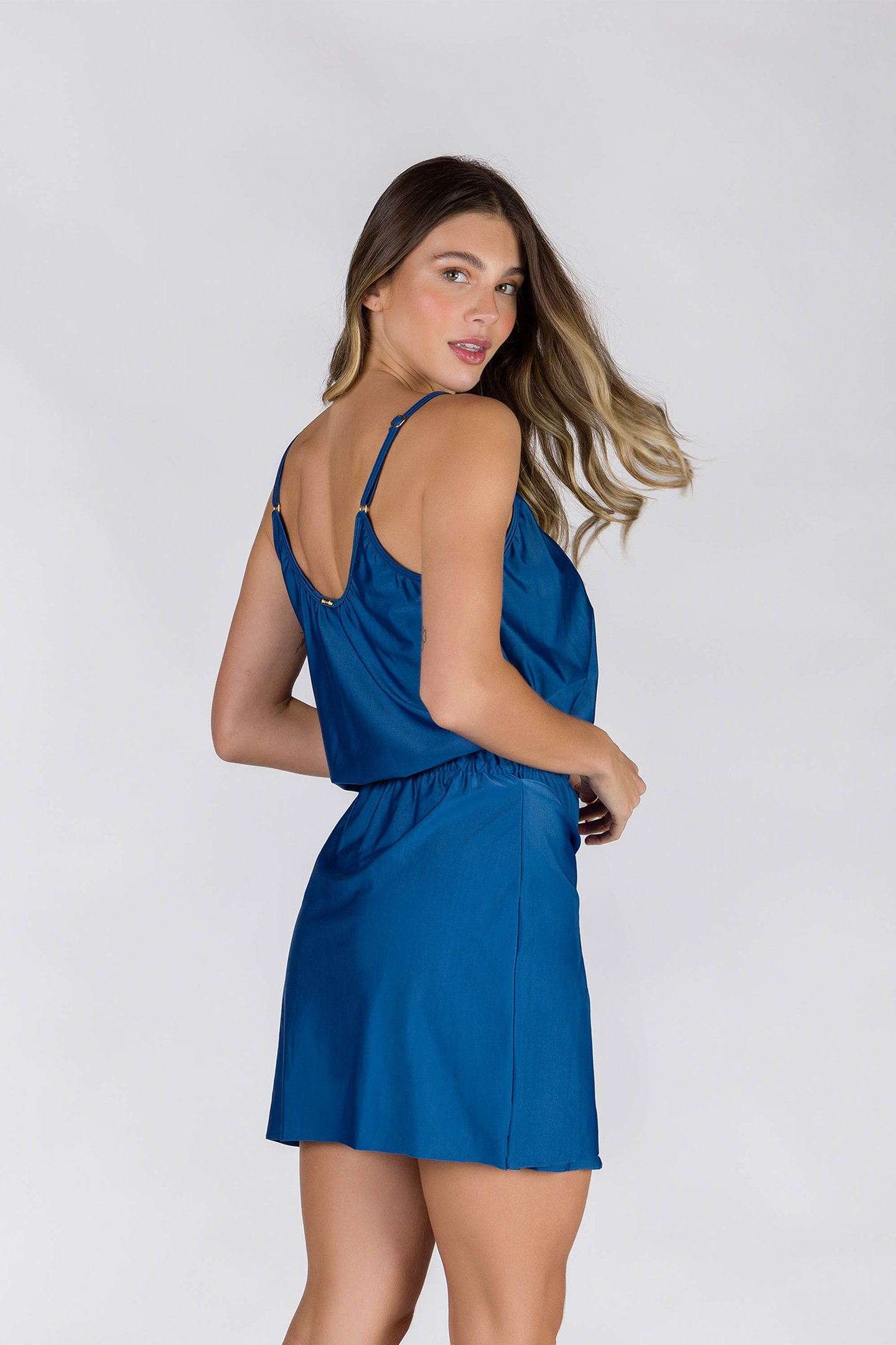 SAÍDA DE PRAIA VESTIDO CURTO ALCINHAS