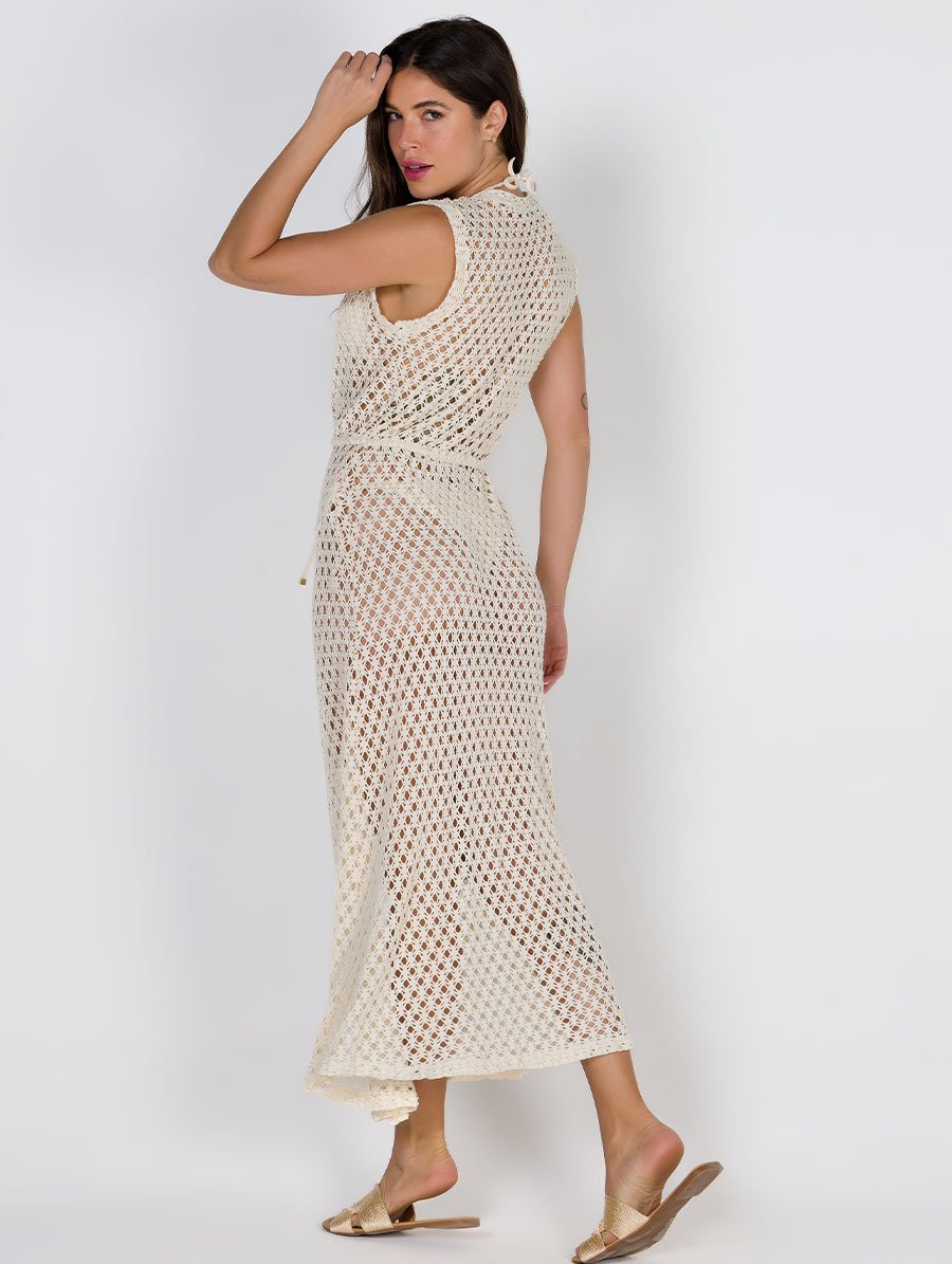 VESTIDO LONGO SEM MANGA RENDADO
